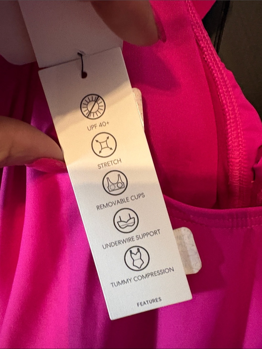 DKNY Hot Pink Ruffle V-Neck One-Piece Swimsuit - Picture 3 of 6